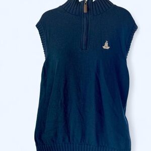 Navy blue vintage sweater vest with zipper finds Martin L